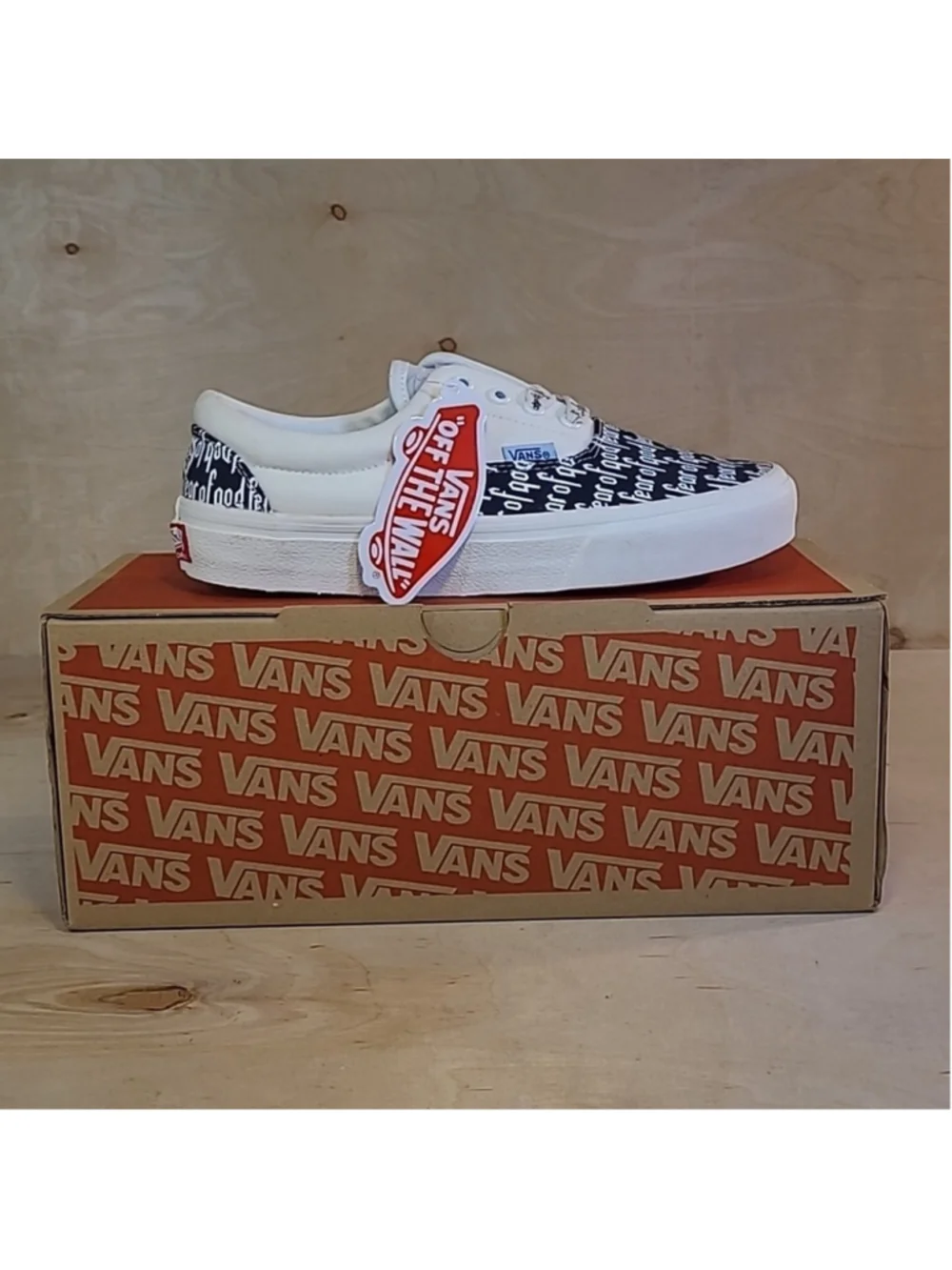 Vans Era X Fear Of God 95 Black White Canvas Shoes Size 4.5 Men's